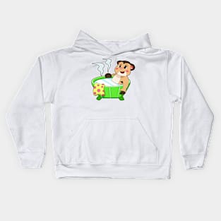 Meerkat at Bathing in Bathtub Kids Hoodie